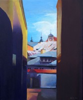 „Zaułek Literatów, Wilo”, akryl, 60x50 cm, 2012
