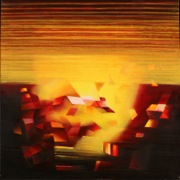 „Żółta mgła”, olej, płótno, 75x75 cm, 2002