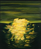 „Wioska w Beskidach”, olej, płótno, 110x92 cm, 1998